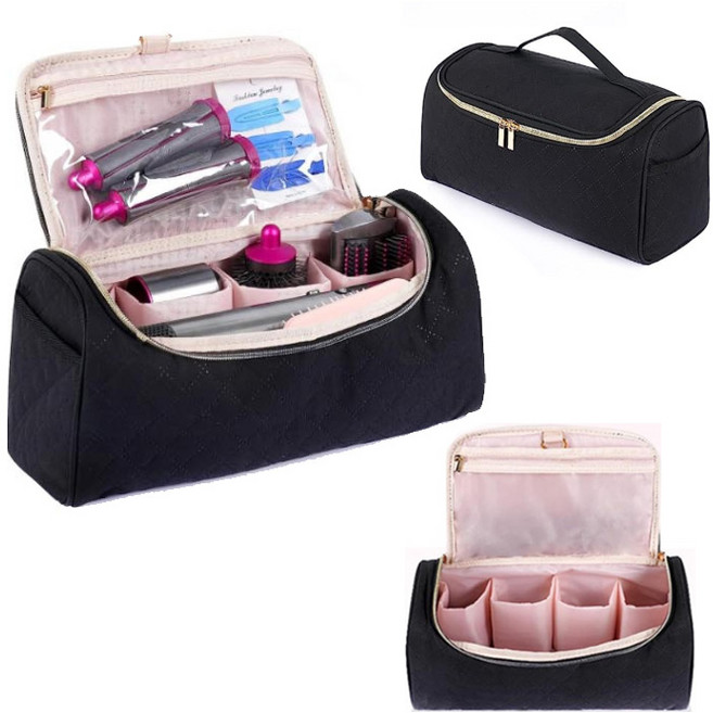 에어랩 고데기 드라이기 휴대용 파우치 보관 가방 케이스, 1개, 블랙