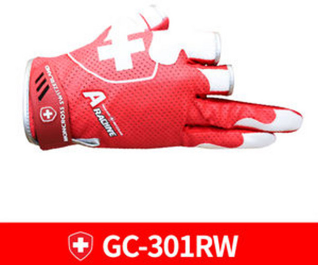 몽크로스 3컷 낚시 장갑 바다 루어 선상 낚시 쿨스킨 기능성 장갑, 레드