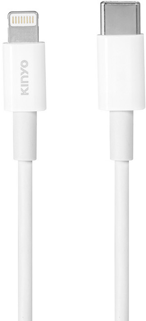 KINYO 充電線 Lightning to Type-C 傳輸線, 白色, 1個, 1m