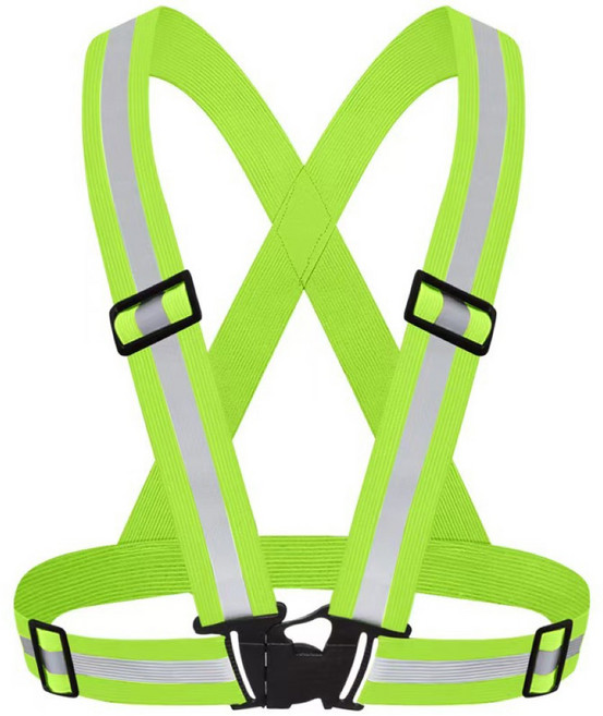 反光背心：腕帶、腰帶、交通指揮背心 工地安全警示 夜跑高能見度反光背帶, 1個, 反光背心／單個, 反光背心