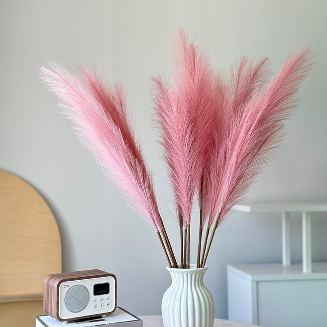 핑크뮬리 팜파스조화 갈대 인조갈대 카페조화 생화같은 꽃장식, 연핑크, 1개