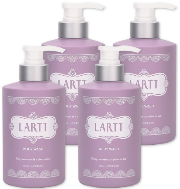 라르트 노네랄 노인냄새 땀 체취 제거 천연 바디워시 스위트플로랄향, 500ml, 4개