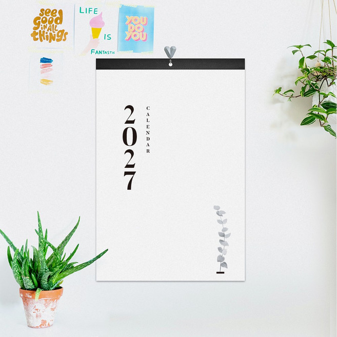 보아스넷 2026 2027 벽걸이 달력 대형 캘린더 감성 인테리어 메모 디자인, 2027 기본, 2개