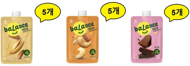 밸런스밀 쉐이크 귀리5개 + 견과5개 + 카카오5개 총15개(45g), 15개, 45g