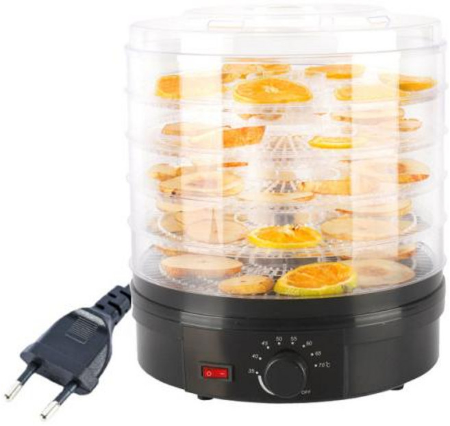 식품건조기 고추건조기 전기 탈수기 과일 스낵 육류 온도 조절기 제어 5 층, 6) black  미국