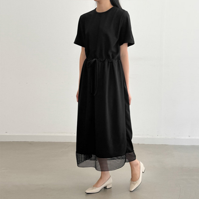 마이쏭 여성 빅사이즈 여름원피스 루즈핏 블레첼스트링롱원피스