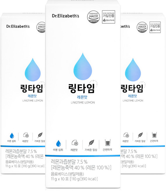 닥터엘리자베스 수분충전 링타임 비타민C 500 레몬맛 스틱 10포 3박스, 110g, 3개