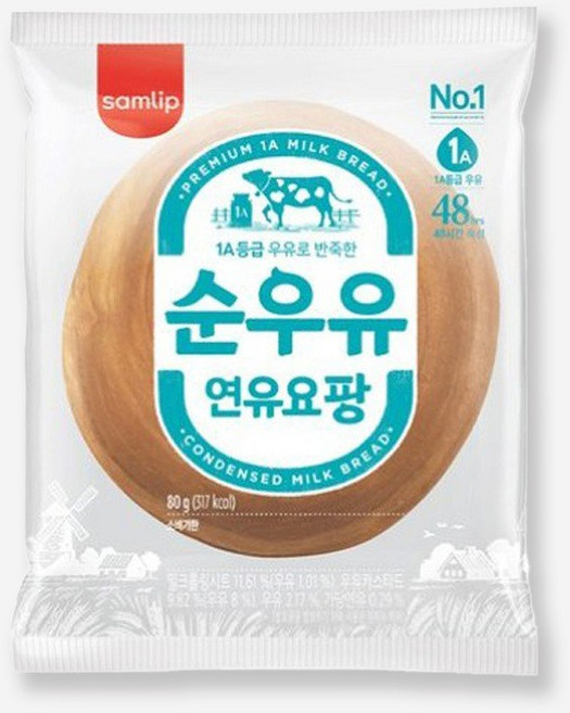 삼립 순우유 연유요팡, 80g, 6개