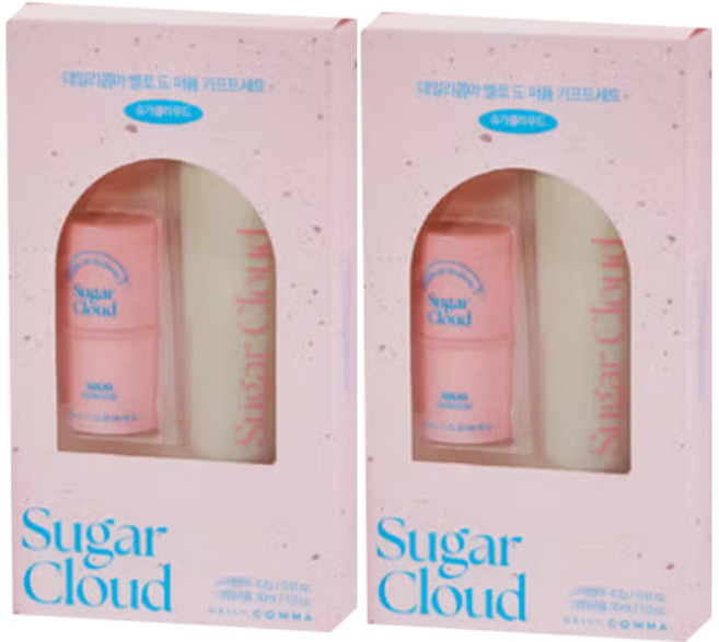 데일리콤마 고체향수+크림퍼퓸 세트 슈가클라우드, 2세트