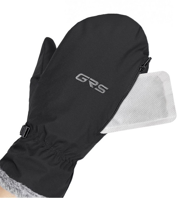 제코 핫팩 벙어리 장갑 + 핫팩 2p, 블랙, 1개