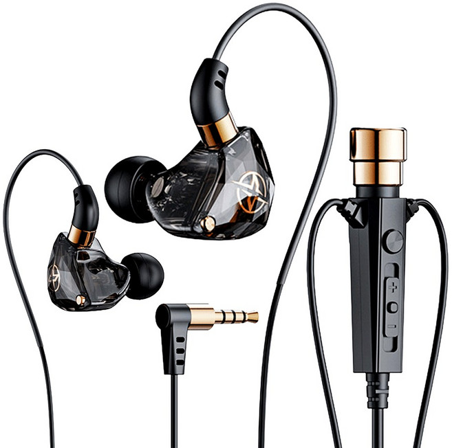 이온 마이크 게이밍 유선 이어폰 3.5mm, 블랙