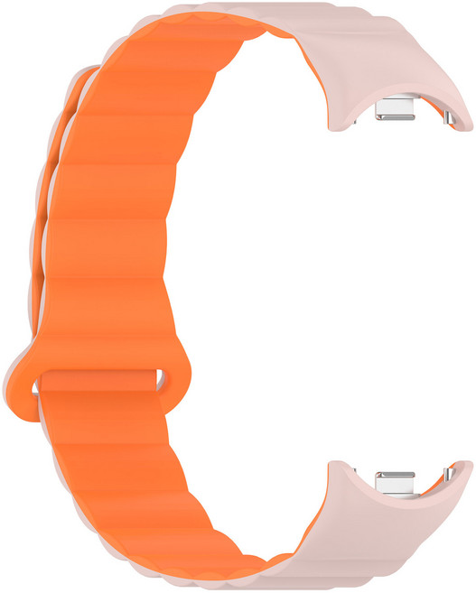 SKENOS 샤오미 스마트밴드10 / 9 / 8 세라믹 호환 스포츠 마그네틱 스트랩 미밴드10 9 8 실리콘 컬러 밴드, 핑크(오렌지), 1개