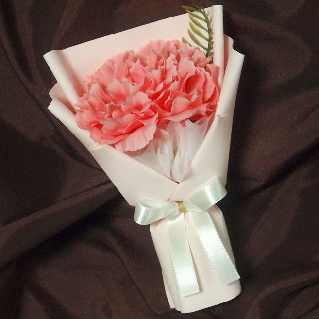 GFlower 조화꽃다발 납골당 미니꽃다발, 1개, 카네이션 핑크