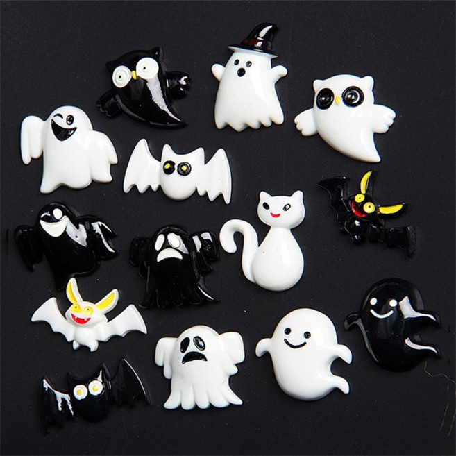 할로윈 유령 캐스퍼 데코덴 파츠 레진공예 비즈재료, 모자캐스퍼 블랙 파츠