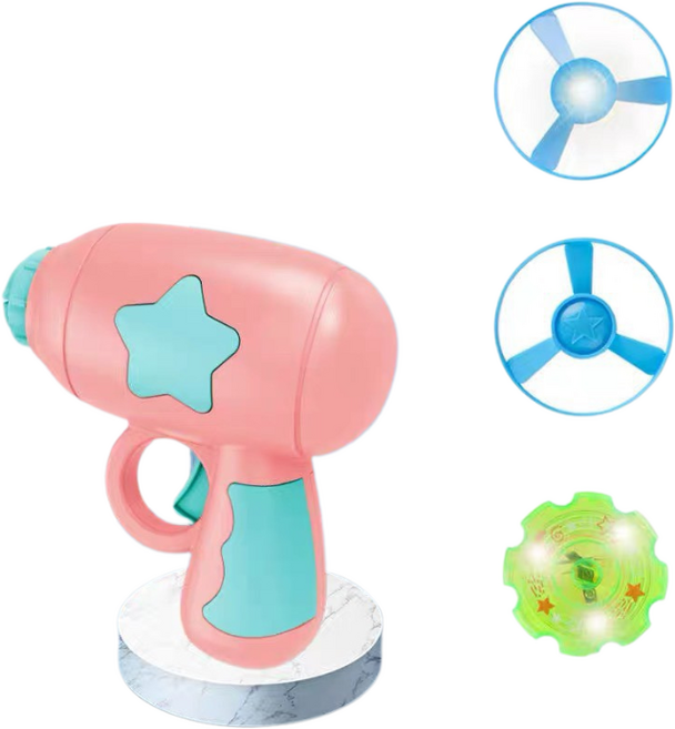 天天GO 兒童玩具 親子互動玩具 戶外玩具 發光玩具 寵物玩具 露營玩具 兒童節禮物, 竹蜻蜓陀螺【馬卡龍粉】, 1個