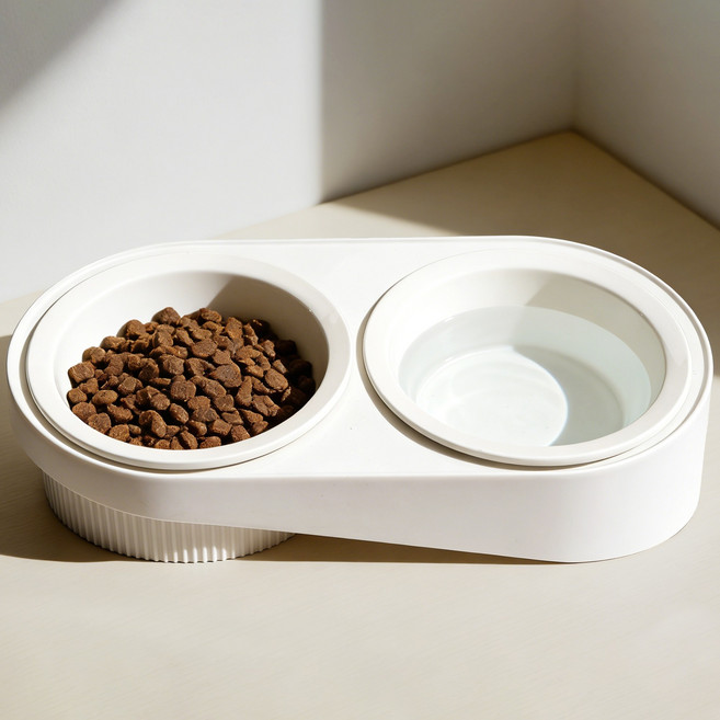 웰스타 강아지 도자기 밥그릇 물먹기 화이트, 1개, White