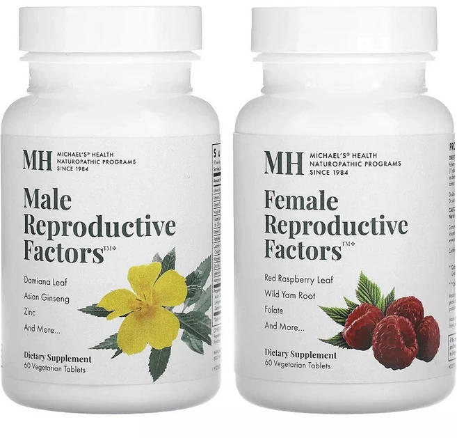 마이클스헬스 남성용 + 여성용 리프로덕티브 팩터 베지테리언 캡슐 커플 팩, 1개, 120정 - 쿠팡
