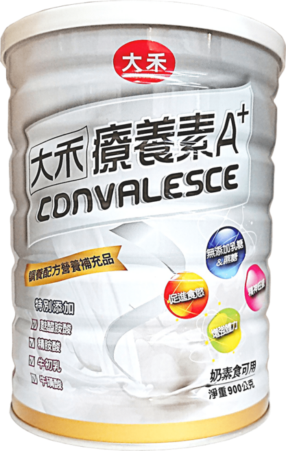 大禾療養素A 成人營養奶粉 全營養配方 低GI 術後補養 台灣製造, 900g, 1個