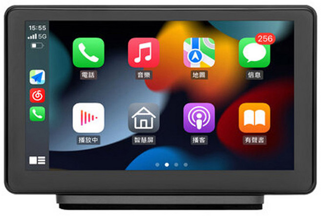 CORAL 車用可攜式智慧螢幕 （無線CarPlay/Android Auto/手機鏡像）, 1個, 黑色