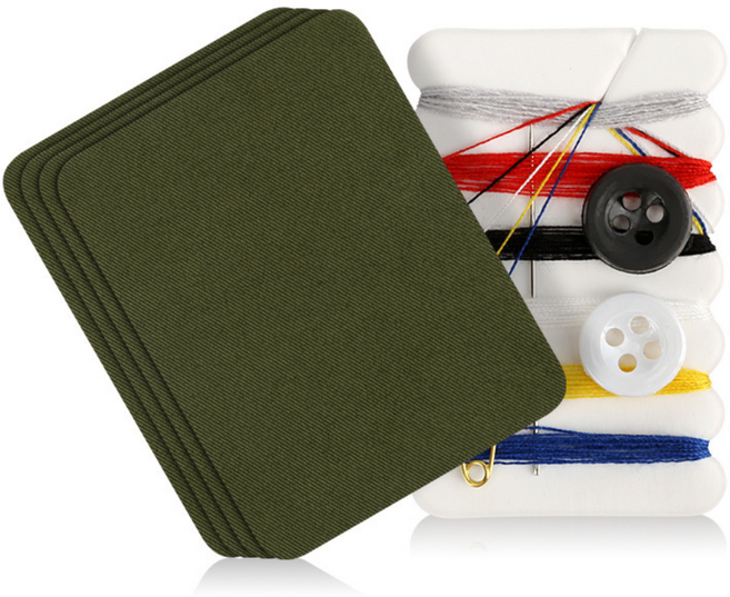 면바지 면옷 셀프 수선 구멍 보수 패치, 1개, 카키
