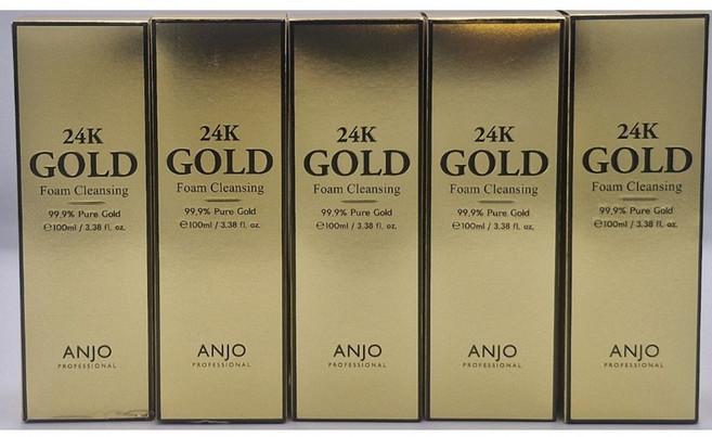 ANJO 24K 골드 폼 클렌징, 100ml, 5개