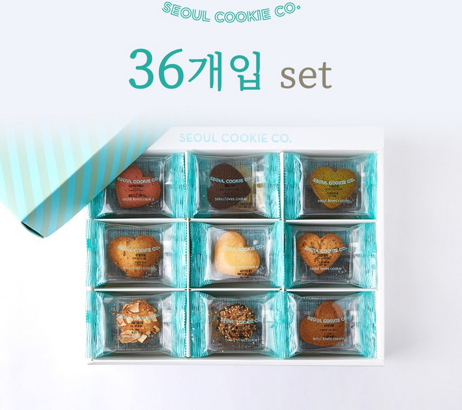 서울쿠키 36개입 프리미엄 수제쿠키 선물세트, 1세트