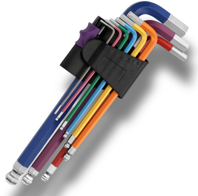 컬러 육각렌치 볼렌치 세트 9종, 1개