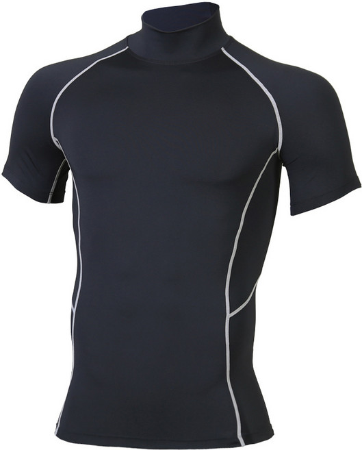 썸앤핏 남성용 스포츠 기능성 블락 하이넥 반팔 컴프레션 MTS1010