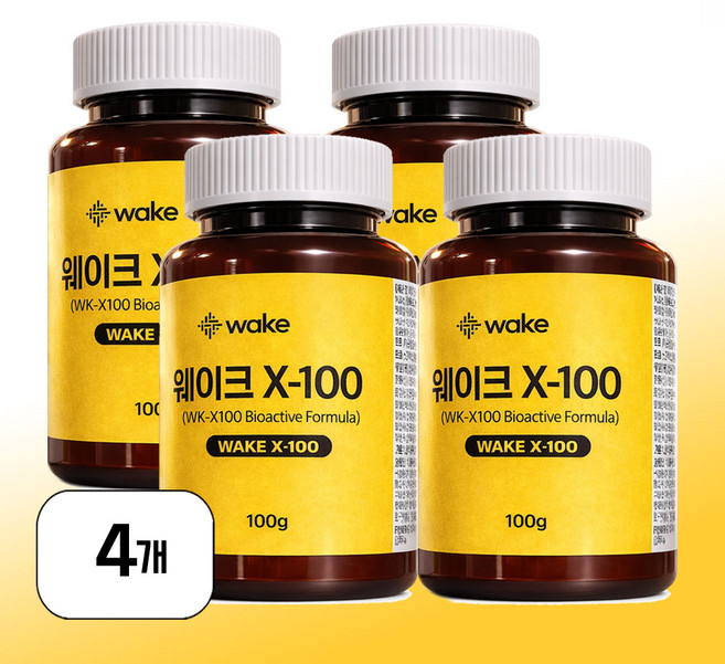 와인코리아 웨이크x-100 비피더스 4세대 포스트 바이오틱스 유산균, 100g, 4세트