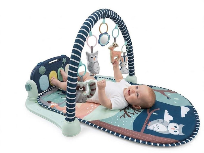 Joryuek Baby Play Mat Tummy Time Mat with Piano Music and Lights 5 in 1 Baby Activity Play Gym wit