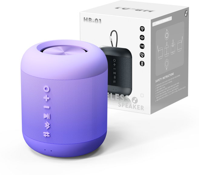 비파노 휴대용 생활방수 TWS 블루투스 스피커, 퍼플