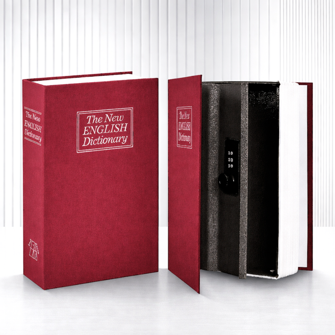 리닛 비밀번호 책 금고 완벽위장 보관함, 1개, 레드