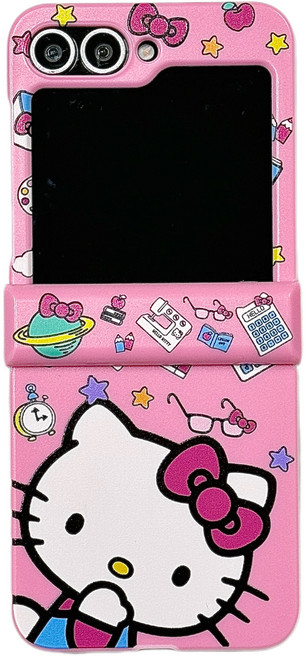 얌코 핸드폰 케이스 갤럭시 z플립3 z플립4 z플립5 z플립6 z플립7 힌지보호 휴대폰 케이스 핑크 봉투 고양이