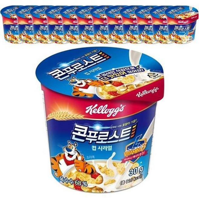 켈로그 콘푸로스트 컵, 30g, 12개