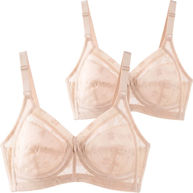 국내생산 C컵 빅사이즈 노와이어 브라 2개세트 시원한 기능성 여성브레지어