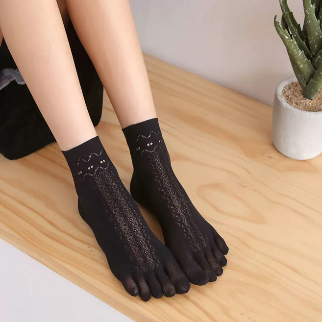 Makone 여름 매우얇은 다섯발가락양말 벨벳 단목 5발가락양말 여성분리 발가락 통기 발가락양말