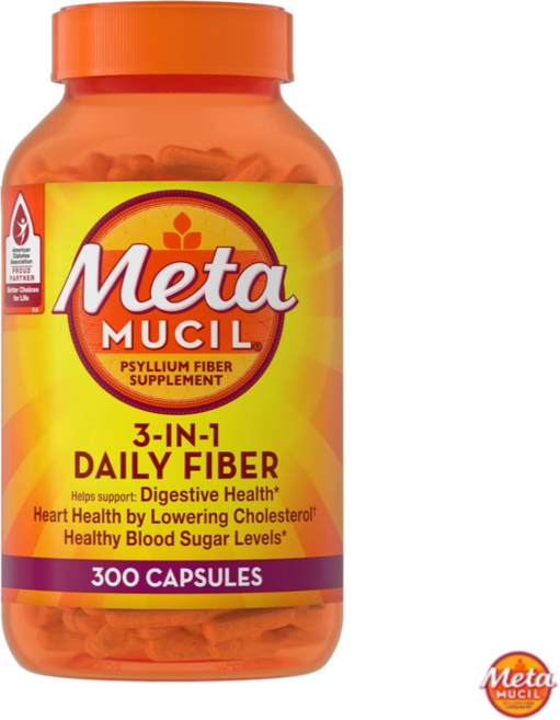 메타무실 Metamucil 차전자피 식이섬유 파이버 3 in 1 300캡슐, 300정, 1개