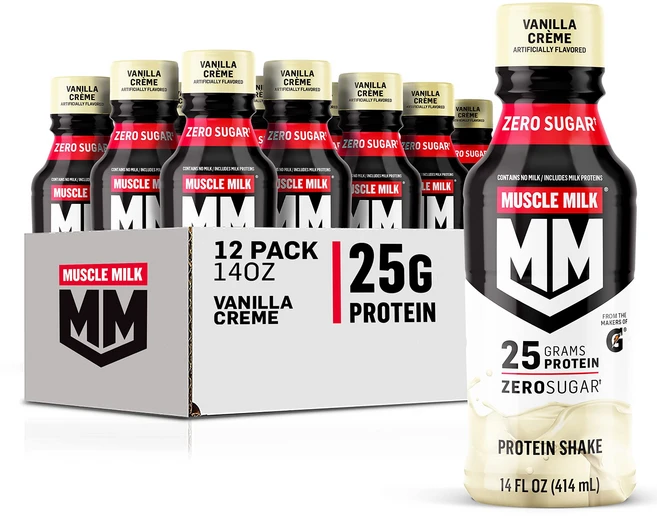 머슬 밀크 제뉴인 프로틴 쉐이크 바닐라 크림 단백질 25 Muscle Milk Genuine Liquid Protein Shake Vanilla Crème 25g Prote, 14 Fl Oz (12팩), 1개, 414ml - 쿠팡