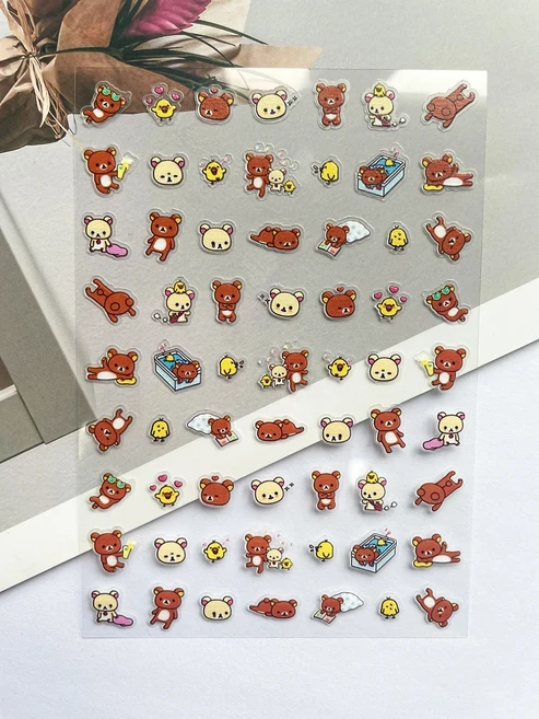 PVC 미니 귀여운 키오이트 리락쿠마 딸기 스티커 네일 아트 방수 스크랩북 자동차 헬멧 핸드북 스케이트보, 05 1-MINI