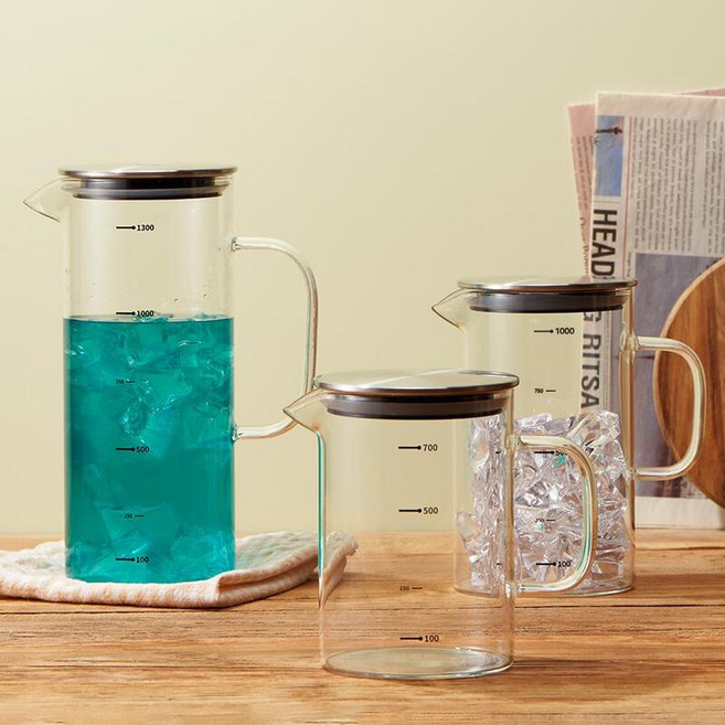 르베르폴리세 스텐뚜껑 내열물병, 1개, 1000ml, 유리물병