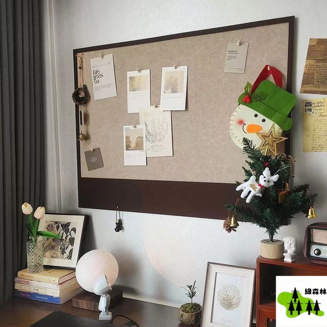 毛氈板照片牆留言板文化牆背景裝飾板，附圖釘，DIY壁貼佈告欄, 1個, 相月灰--銀灰色#黑色邊,熱賣款60*80釐米【送圖釘+背膠】