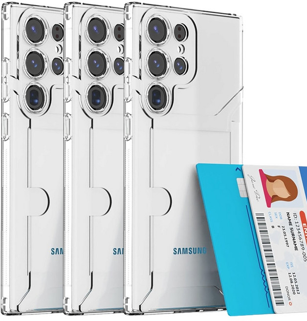 아이수트 갤럭시 사이드 카드 투명 케이스 3개(1+1+1) for M53 M23 M33 A34 A24 S23 S22 S21 노트20 울트라 점프2 퀀텀4