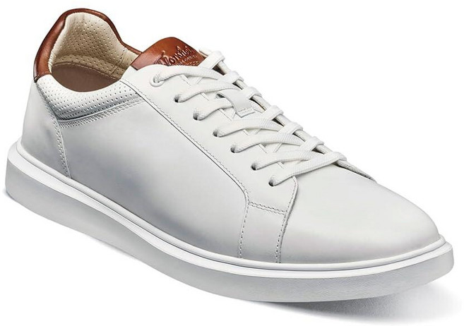플로쉐임 Florsheim 남성용 소셜 레이스업 스니커즈 화이트 코냑