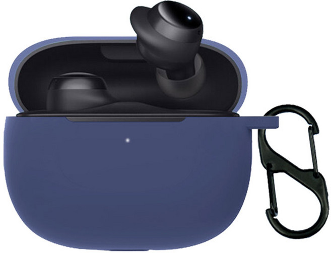 샤오미 레드미 버즈3 라이트 컬러 슬림핏 일체형 케이스 + 카라비너, NAVY