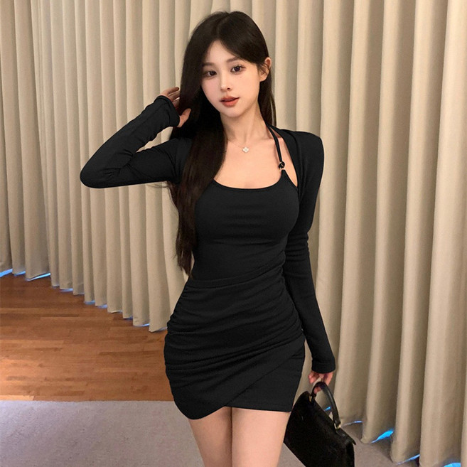 글램디브 소엘루 셔링원피스 볼레로 홀터넥 섹시 AD0775