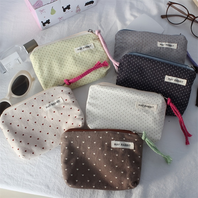 폴카 하트 모양 휴대용 여행 수납 가방