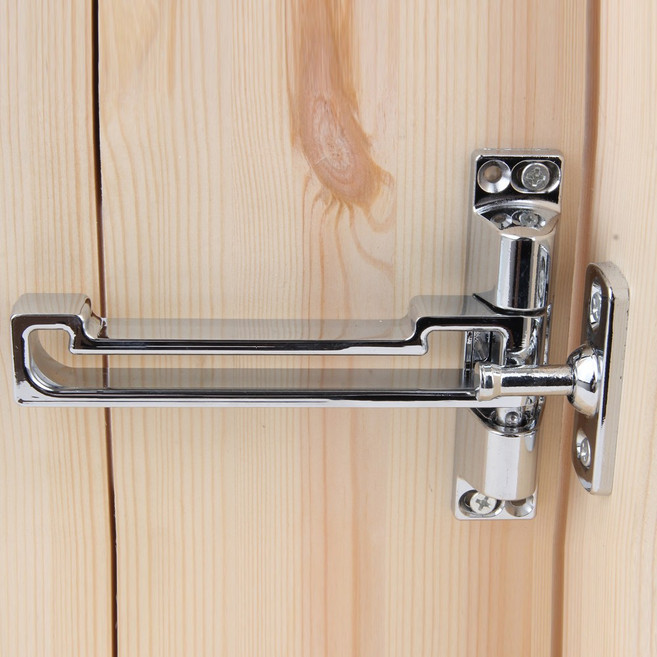 듀오락 현관문 보안 이중잠금 안전잠금 안전고리 안전걸이, 크롬, 1개