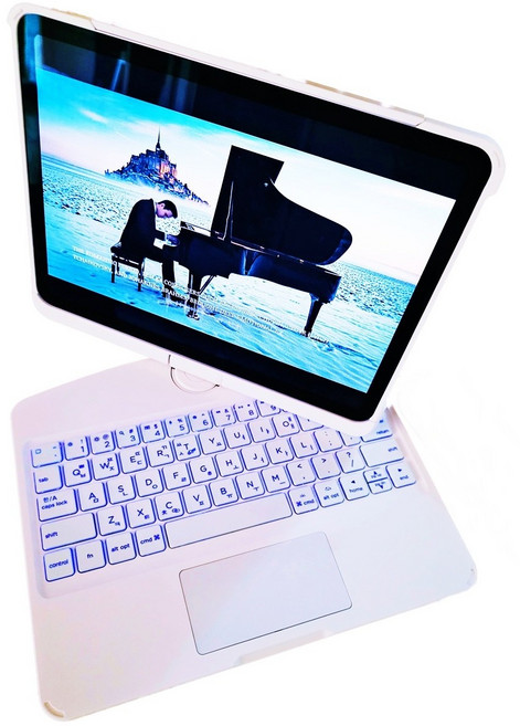 아이패드 호환 360 회전 매직키보드 에어4/5 10.9/ 에어6/7 프로 1/2/3/4세대 11인치, 화이트, 마우스 미포함, 1개