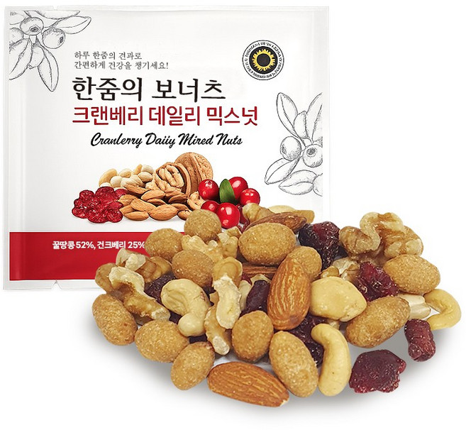 앤네이처 하루견과 한줌의 보너츠 크랜베리 데일리 믹스넛, 30개, 20g