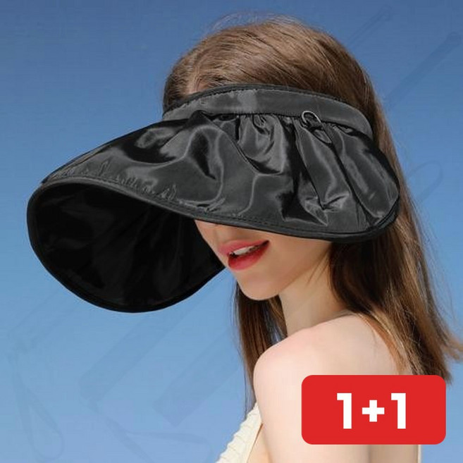 썬캡 돌돌이 모자 헤어밴드 2in1 자외선 여름 접이식 챙